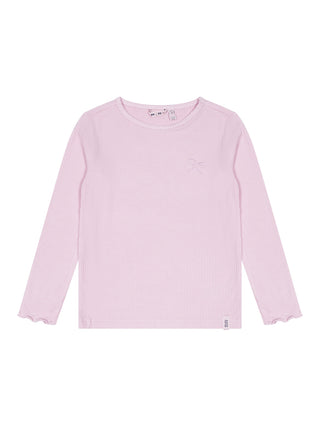 Kyoto Basic Rippstrick-Jersey-T-Shirt - Rosa