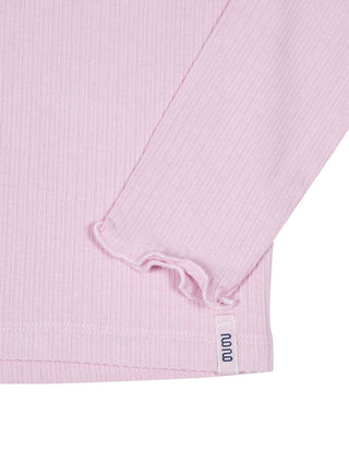 Kyoto Basic Rippstrick-Jersey-T-Shirt - Rosa