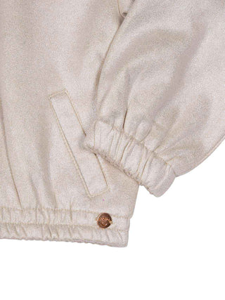 Door Metallic-Jacke aus Wildlederimitat - Pearled Ivory