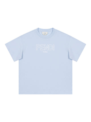 T-Shirt mit Emboss-Logo - Hellblau