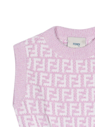 Bouclé Kleid mit FF-Logo - Rosa
