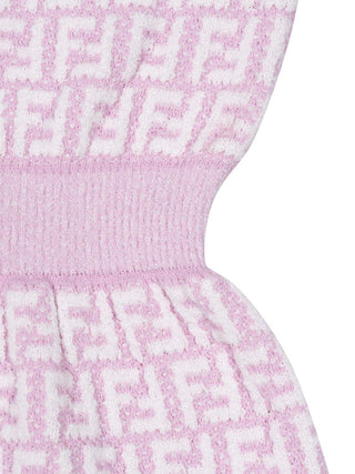 Bouclé Kleid mit FF-Logo - Rosa