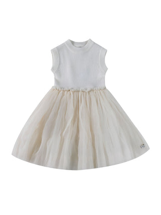 Xewa Kleid mit Tüllrock Off White