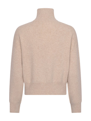 Strickjacke mit Reißverschluss n°385 in Latte