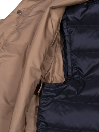 Adil wattierte Hemdjacke - Beige/Navy