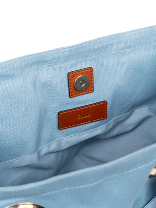 Shopper mit Schulterriemen – Hellblau