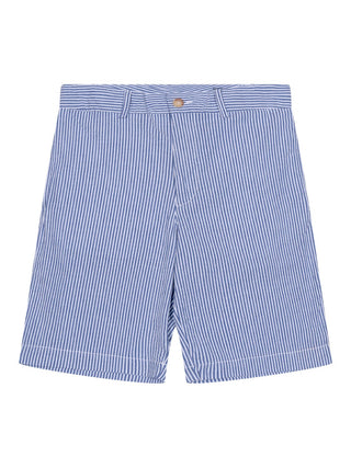 Gestreifte Preppy Shorts - Blau/Weiß