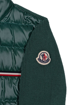 Wattierte Strickjacke aus Baumwolle - Grün