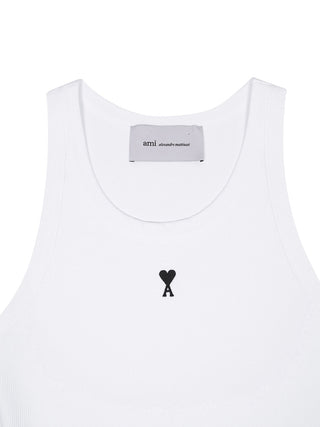 Weißes Tanktop mit Ami De Coeur Stickerei