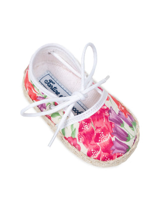 Espadrille Schuhe mit Blumenmuster - Weiß