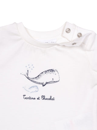 T-Shirt und Shorts im Set - Weiß/Blau