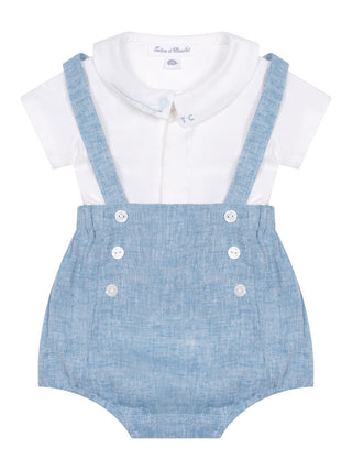 Body & Bloomer im Set - Weiß/Blau