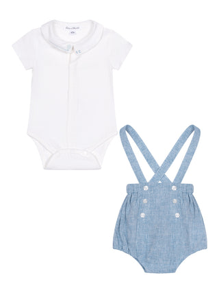 Body & Bloomer im Set - Weiß/Blau