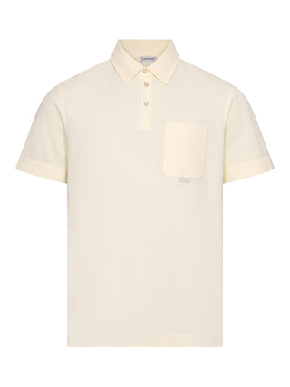 Piqué-Poloshirt aus Baumwolle mit Lederlogo