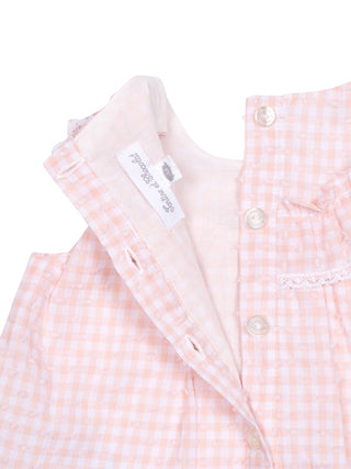 Top & Bloomer im Set mit Vichykaros und Blüten - Rosa