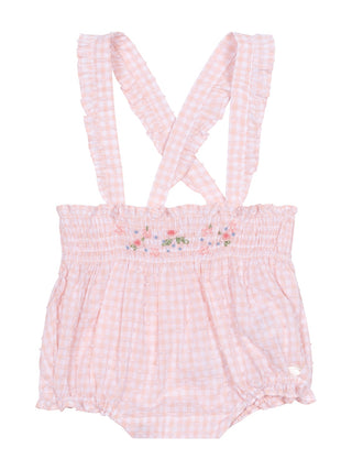 Body & Bloomer im Set mit Vichykaros und Blüten - Rosa