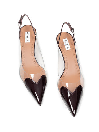 Le Coeur Slingbacks aus Lack-Lammleder 55 mm