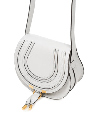 Marcie Small Saddle Bag in Light Cloud
