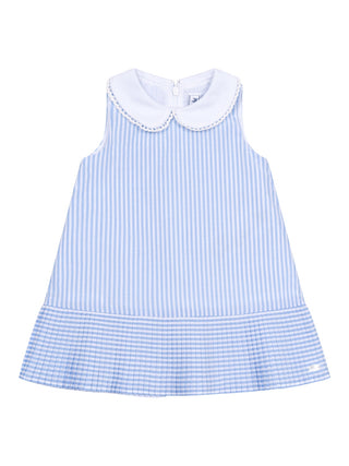 Gestreiftes ärmelloses Kleid - Blau/Weiß