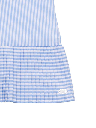 Gestreiftes ärmelloses Kleid - Blau/Weiß