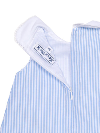 Gestreiftes ärmelloses Kleid - Blau/Weiß