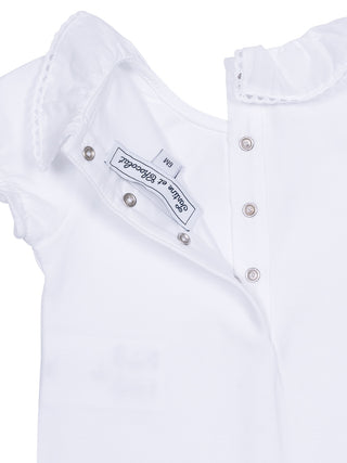 Body mit Rüschenkragen - Weiß