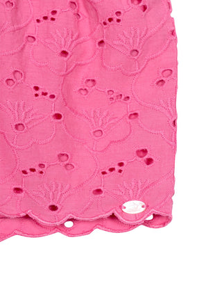 Shorts mit Broderie Anglaise - Pink