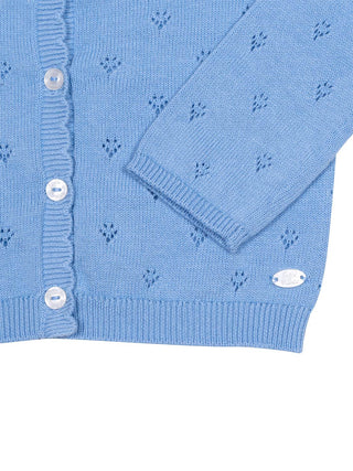Cardigan aus Pointellestrick – Blau