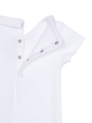 Body mit besticktem Kragen - Weiß