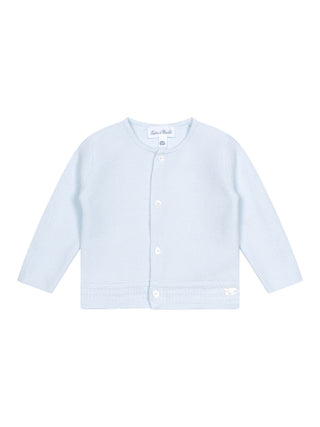 Strickjacke aus Baumwolle - Hellblau