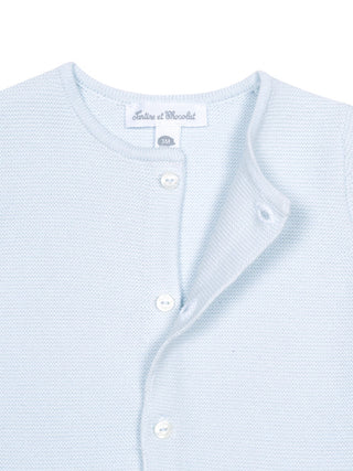 Strickjacke aus Baumwolle - Hellblau