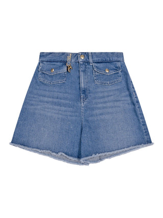 Denimshorts mit Kettenanhänger - Blau