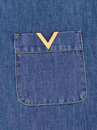 Denim-Kleid mit aufgesetzten Taschen