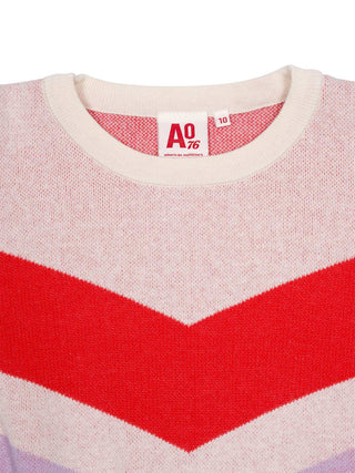 Colorblock Pullover - Lila/Orange