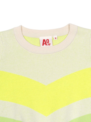 Colorblock Pullover - Hellgrün/Neon Gelb