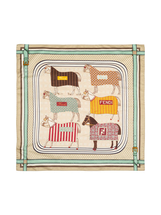 Seidentuch mit Cavalli-Print - Multicolor