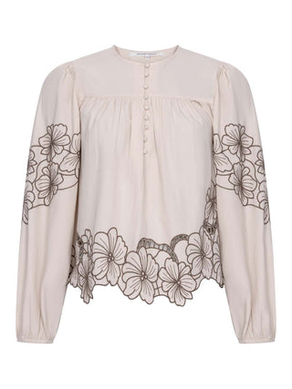 Elinor Bluse mit Blumen-Stickerrei