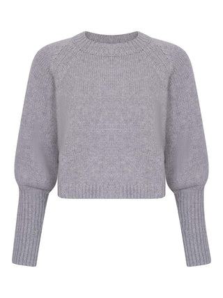 Kurzer Pullover aus Kaschmir mit Ballon-Ärmeln