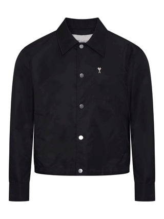 Schwarze Ami De Coeur Nylon-Jacke mit Knöpfen