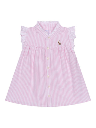 2-Teiler aus Bluse und Bloomer - Rosa/Weiß