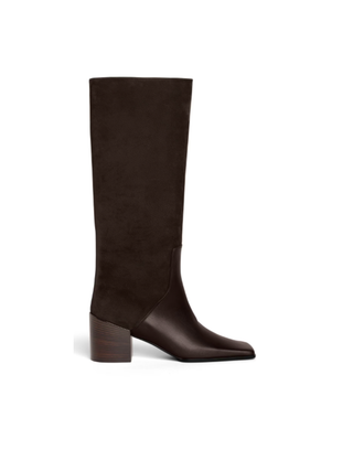 Kniehohe Lederstiefel Braun