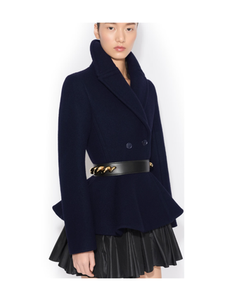 Kurzmantel aus Wolle mit Schößchen