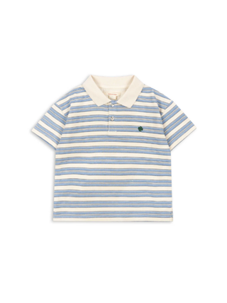 Spotty Kurzarm Polo Stripe Ciel