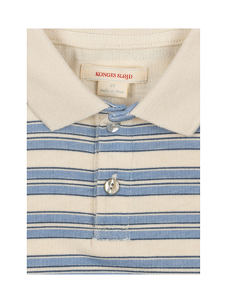 Spotty Kurzarm Polo Stripe Ciel