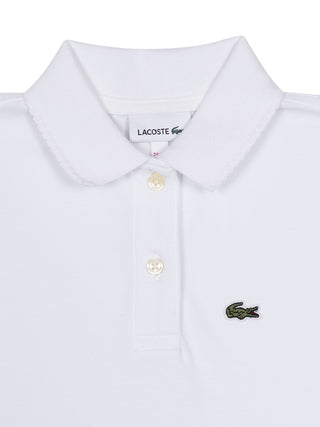 Piqué-Poloshirt mit Puffärmeln - Weiß
