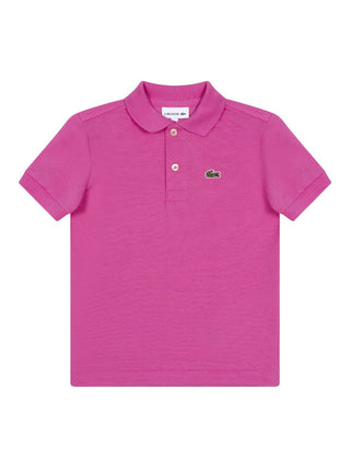Piqué-Poloshirt mit Logo - Pink