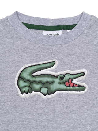 T-Shirt mit Logo-Patch - Grau