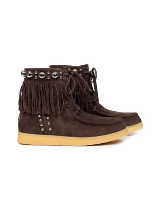 Stiefelletten mit Fransen und Nieten