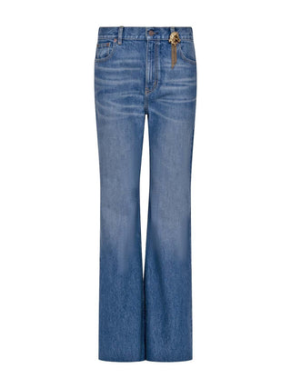 Jeans mit hohem Bund und Charm-Details