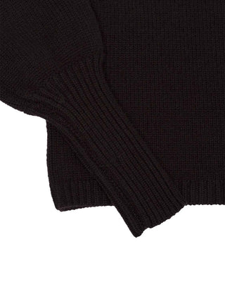 Kurzer Pullover aus Kaschmir mit Ballon-Ärmeln in Braun